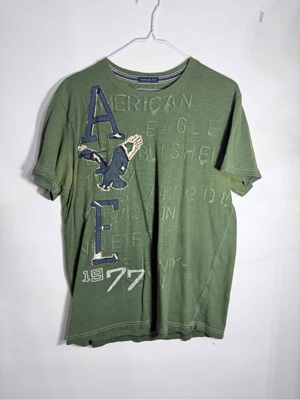 American Eagle Outfitters Olive Green Eagle Appliqué Tee